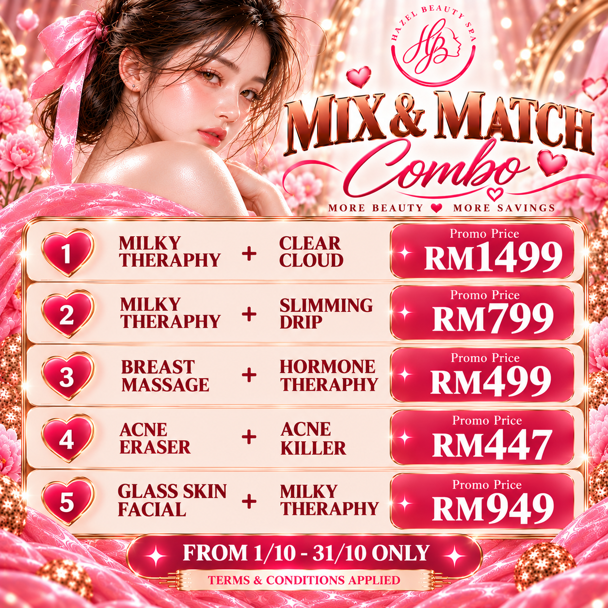 Promotions Hazel Beauty Spa Mix Match Combo